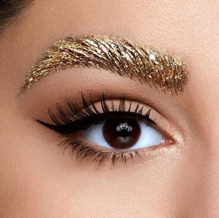 Glitter eyebrows