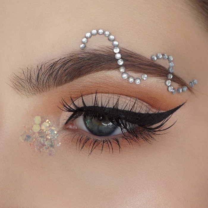 Rhinestone eyebrows