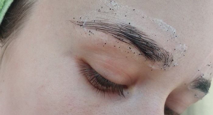 Exfoliate your eyebrows