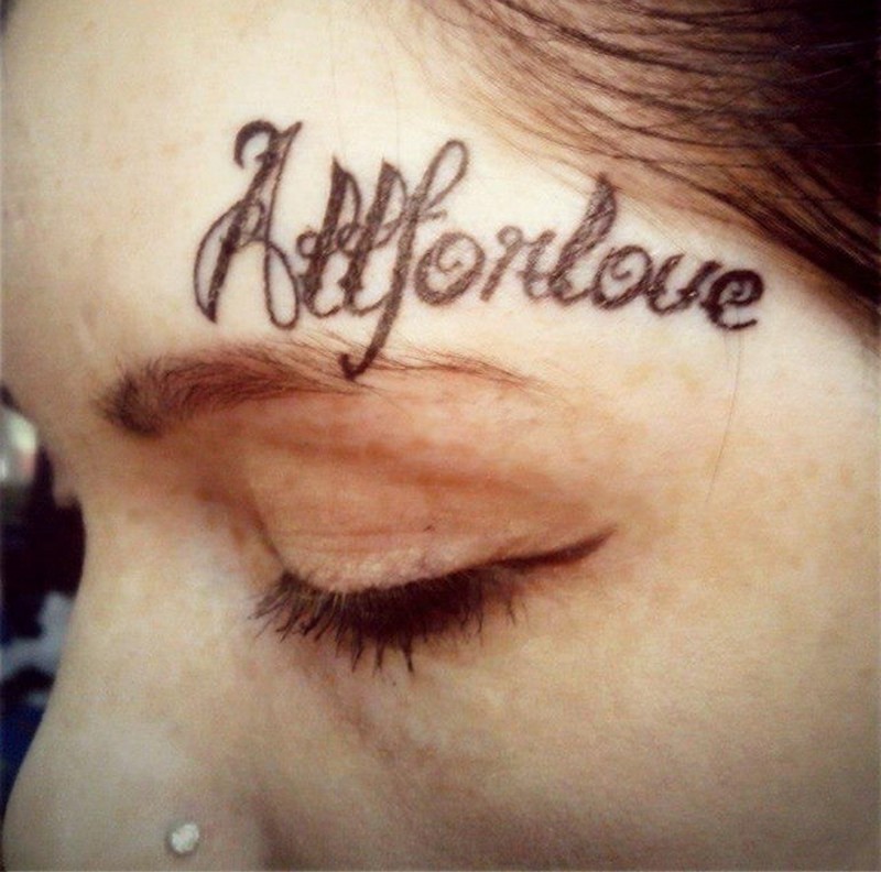 AJEM Tattoo  Did this rad face tattoo yesterday  Thanks Josh                queertattooer nonbinarytattooer ajemtattoo tattoos  tattoo tattooersofinstagram tattooist tattooed facetattoo face  happiness script lettering 