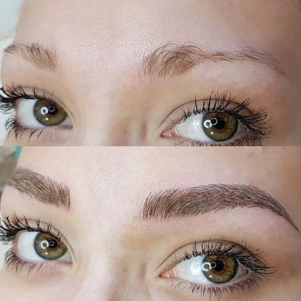 Microblading eyebrow touch up